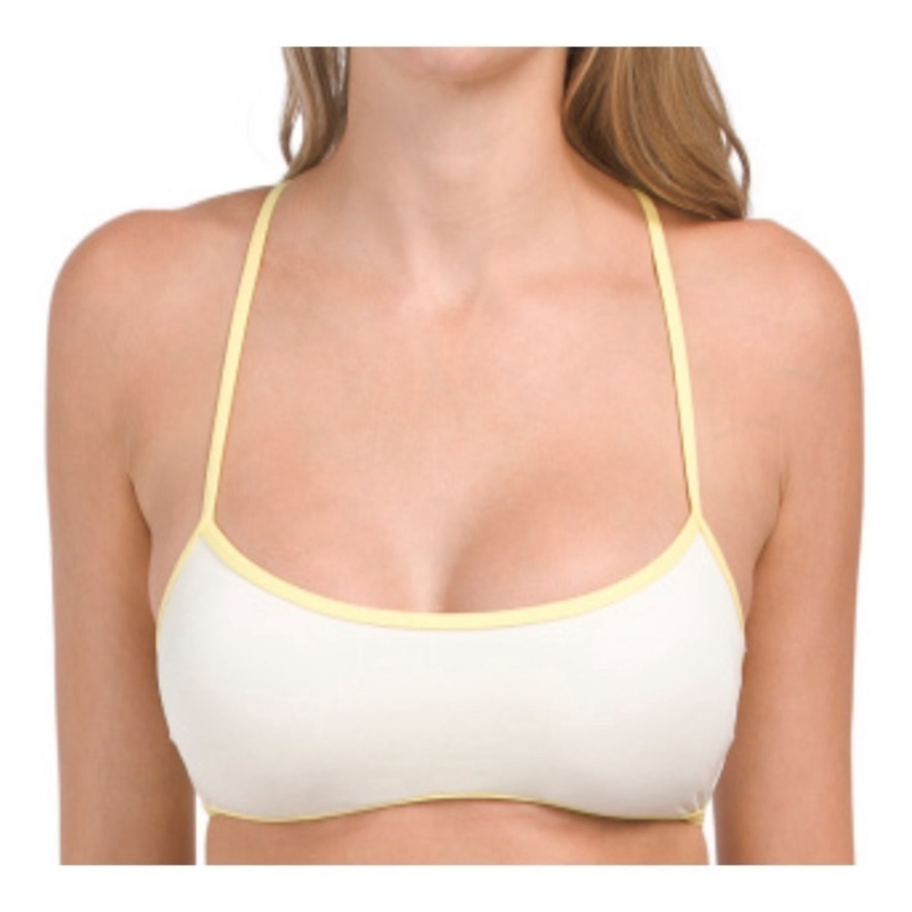 NEW L*SPACE Pamela Bikini Top in Cream + Lemon Drop
